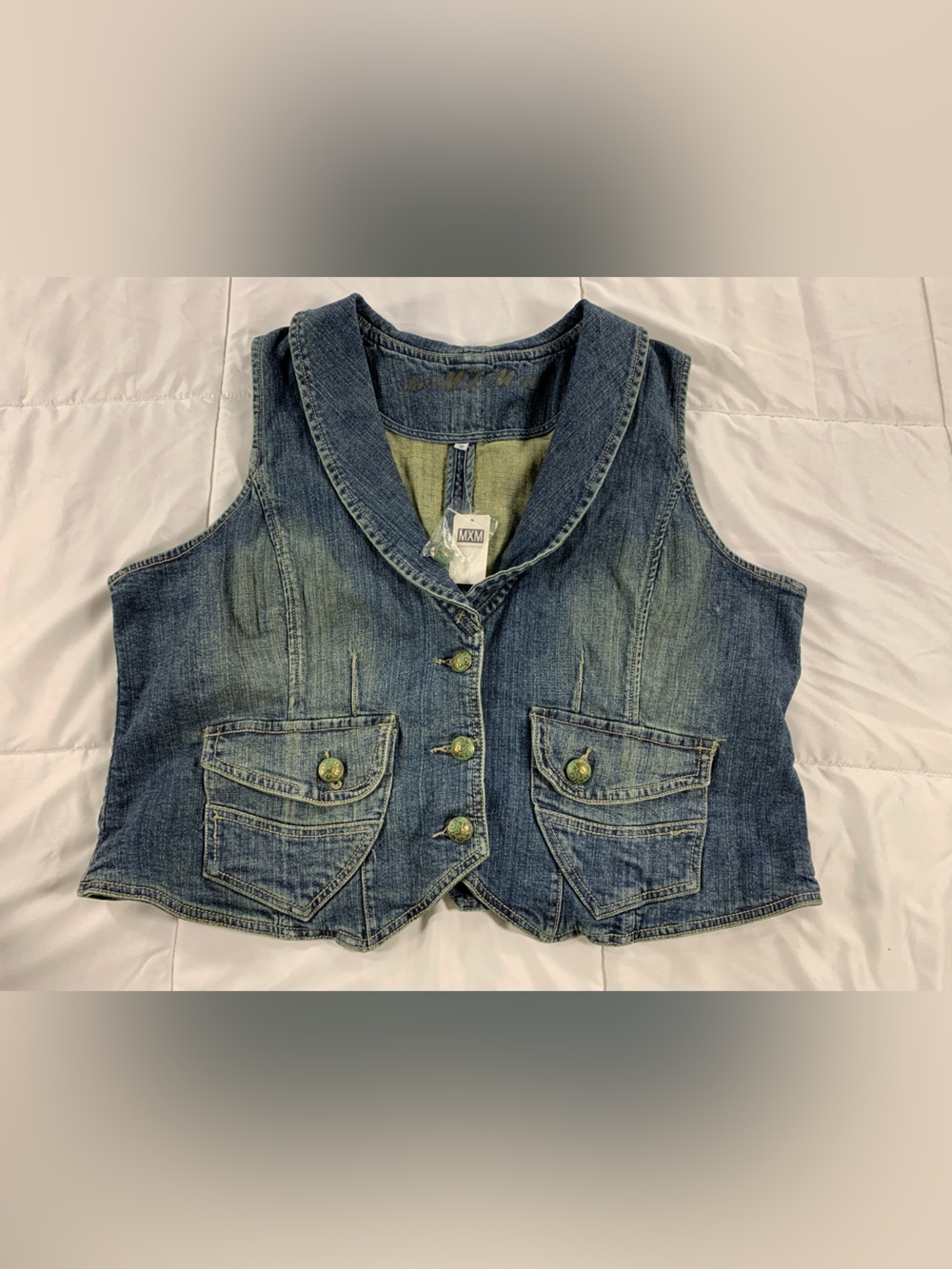 New with tags MXM denim vest womens size 18